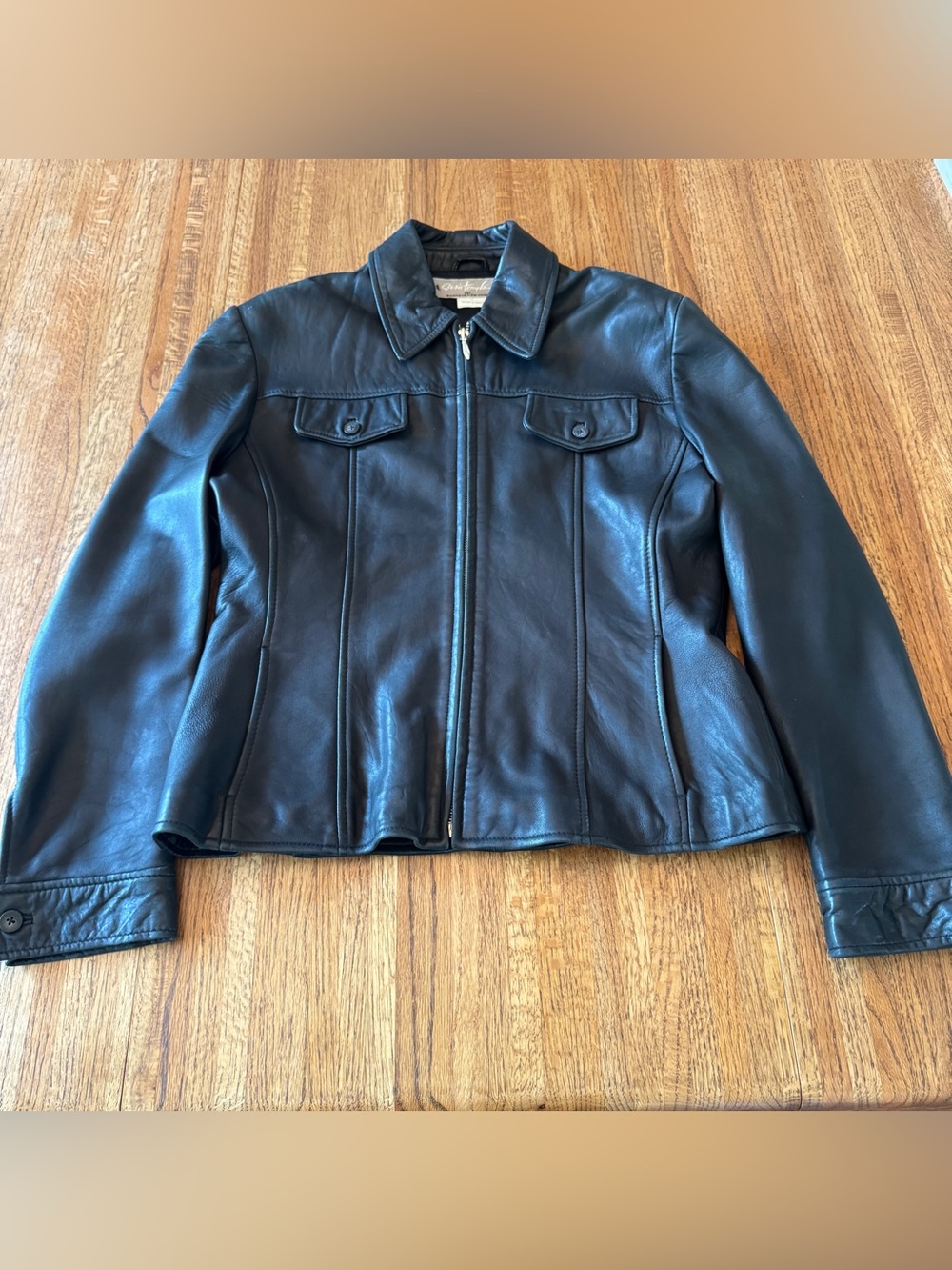 VTG 90s Susie Tompkins for Barneys New York Leather Jacket Black